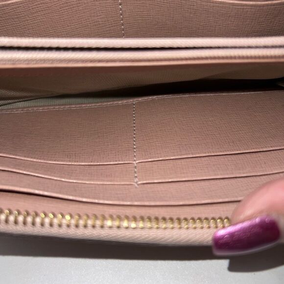 Furla Saffiano Leather Made in Italy Zip Around‎ Wallet in Blush - Picture 9 of 13